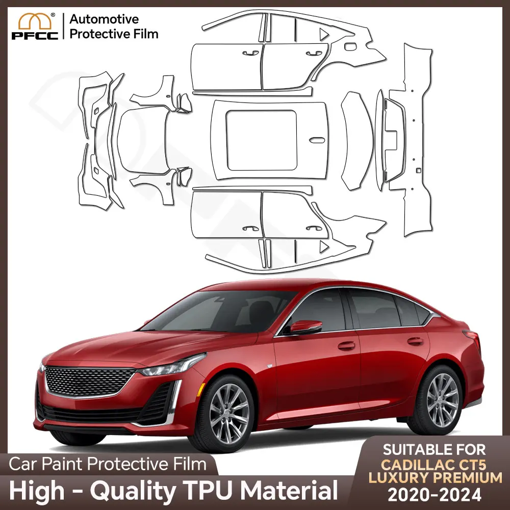 

TPU PPF Paint Protection Film Body Sticker Anti-scratch Protective Transparent PPF For Cadillac CT5 Luxury Premium 2020-2024