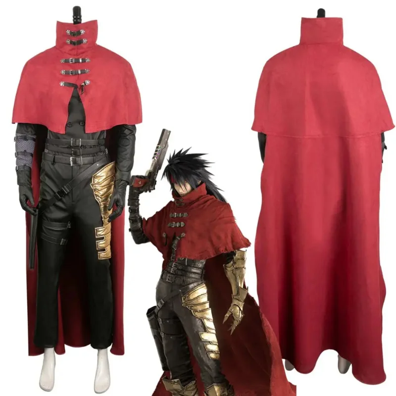 

Final Fantasy 7 Vincent Valentine Cosplay Fantasia Costume Disguise for Adult Men Uniform Cloak Outfits Halloween Carnival Suit