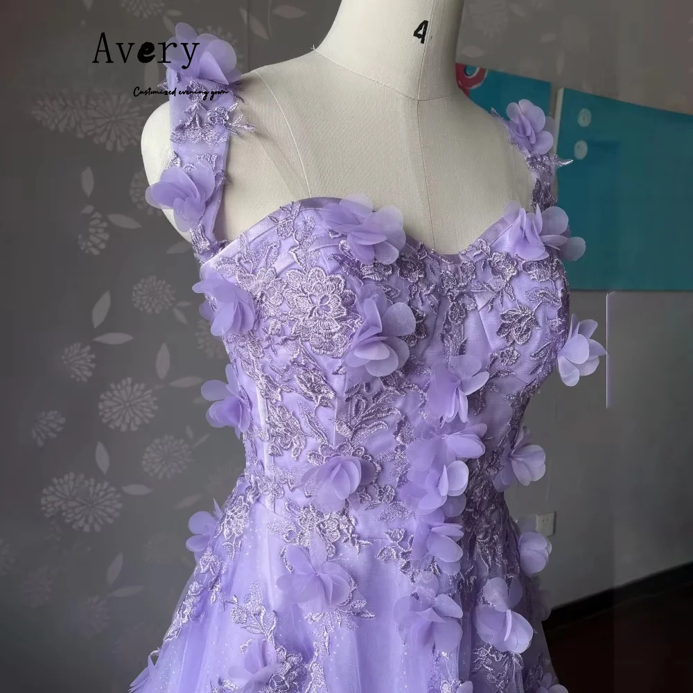 Avery personalizado flor púrpura una línea fuera del hombro vestido de fiesta lujoso vestidos de ocasión a medida vestidos formales y de noche elegantes