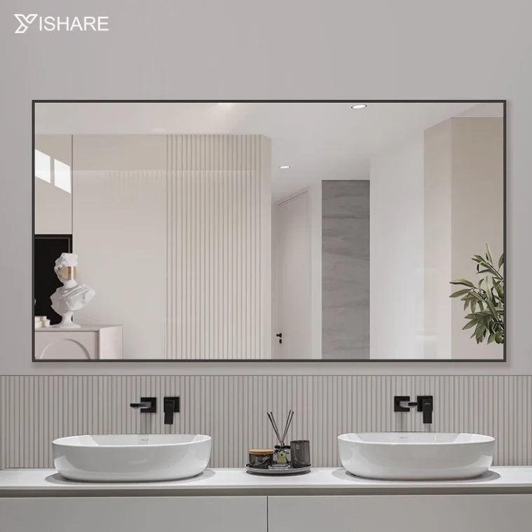 

Modern Rectangle Bathroom Mirror With Easy Hanging Installation Aluminum Lenses For Home & Hotel Use