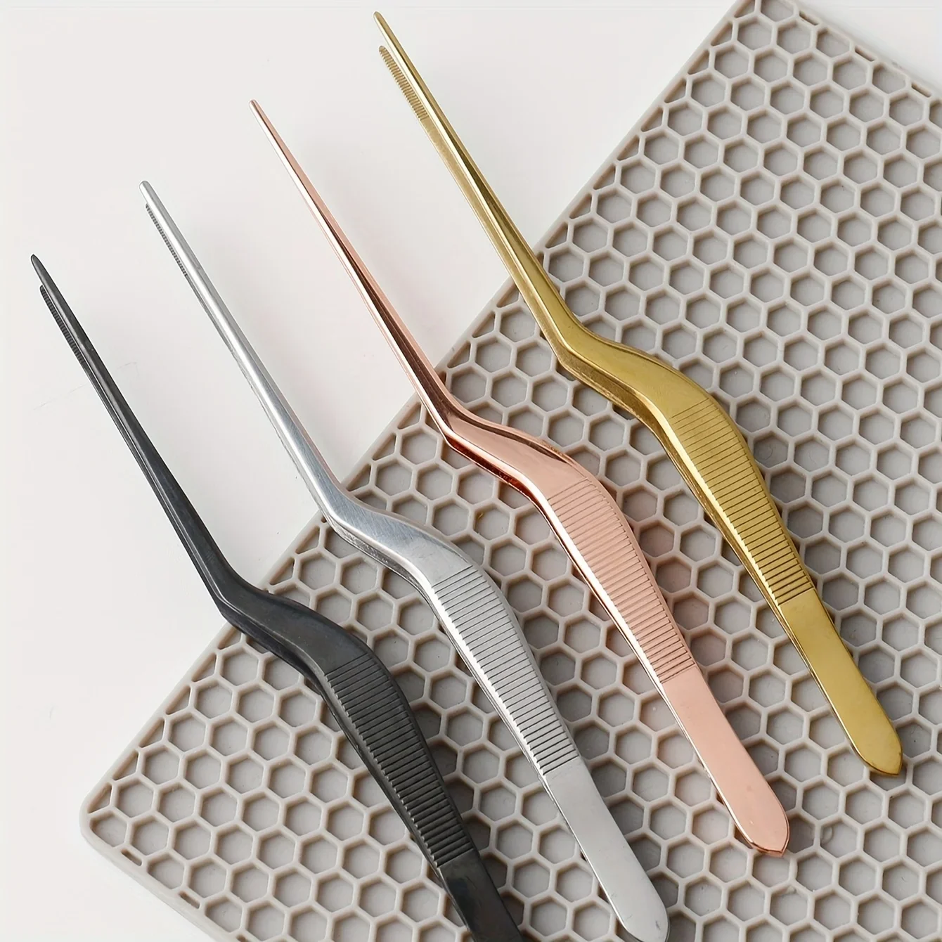 1 قطعة ملاقط تزيين كعكة الخبز من الفولاذ المقاوم للصدأ ، أدوات المعجنات ، مواد الغذاء ، ملاقط الشيف ، ملقط المطبخ