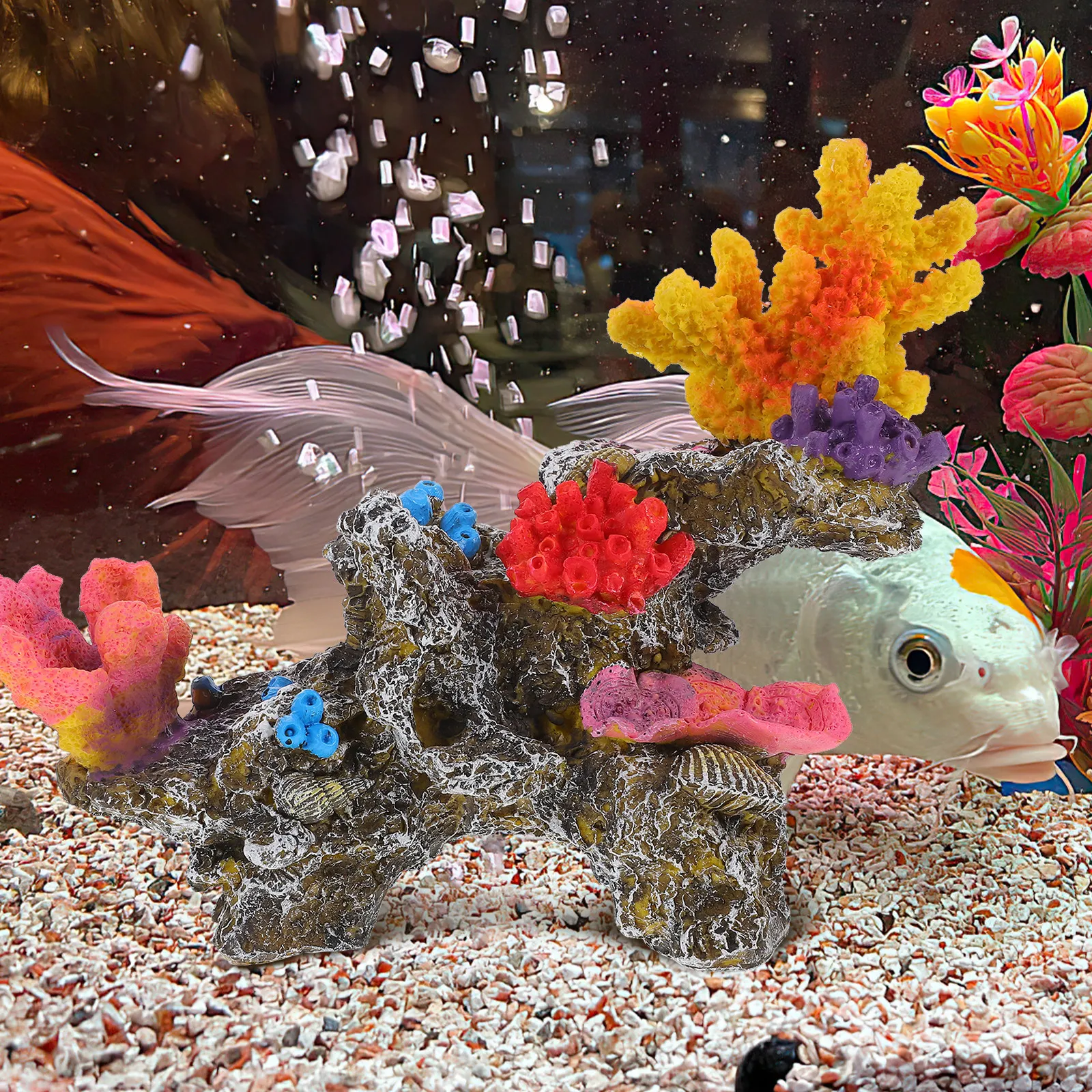 

PVC Aquarium Coral Reef Decor for Fish Tank Large Vibrant Purple Fake Coral Ornament for Freshwater Betta Turtle Tank