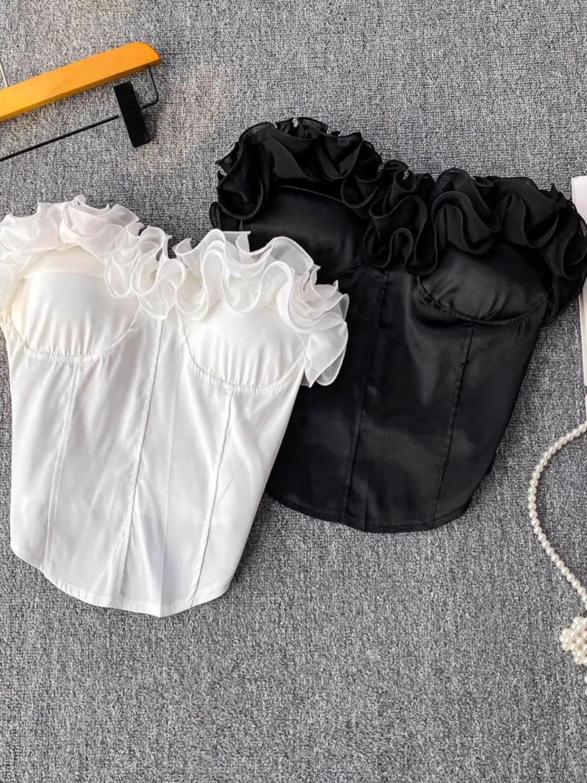 

Foamlina Pure Desire 3D Flower Tube Top Corset 2025 Summer New Girls Skinny Classy Chic Off-the-shoulder Sexy Crop Top Bustier