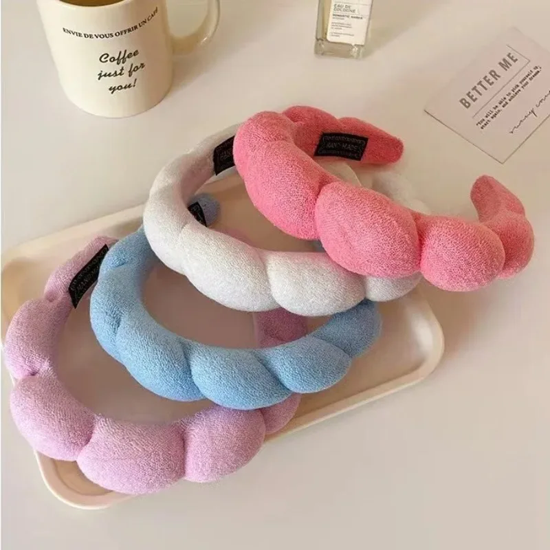 

Simple Cloud Sponge Headband for Women Korean Style Candy Color Wide Brim Headband Fashion Girl Face Wash Headband Hair Supplies