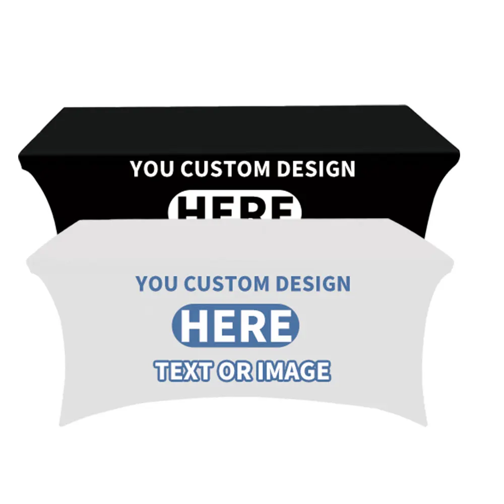 Custom Modern Tablecloth 4ft6ft8ft Rectangular Spandex Printed Tablecloth for Home Office Wedding Party Trade Show Tabletop