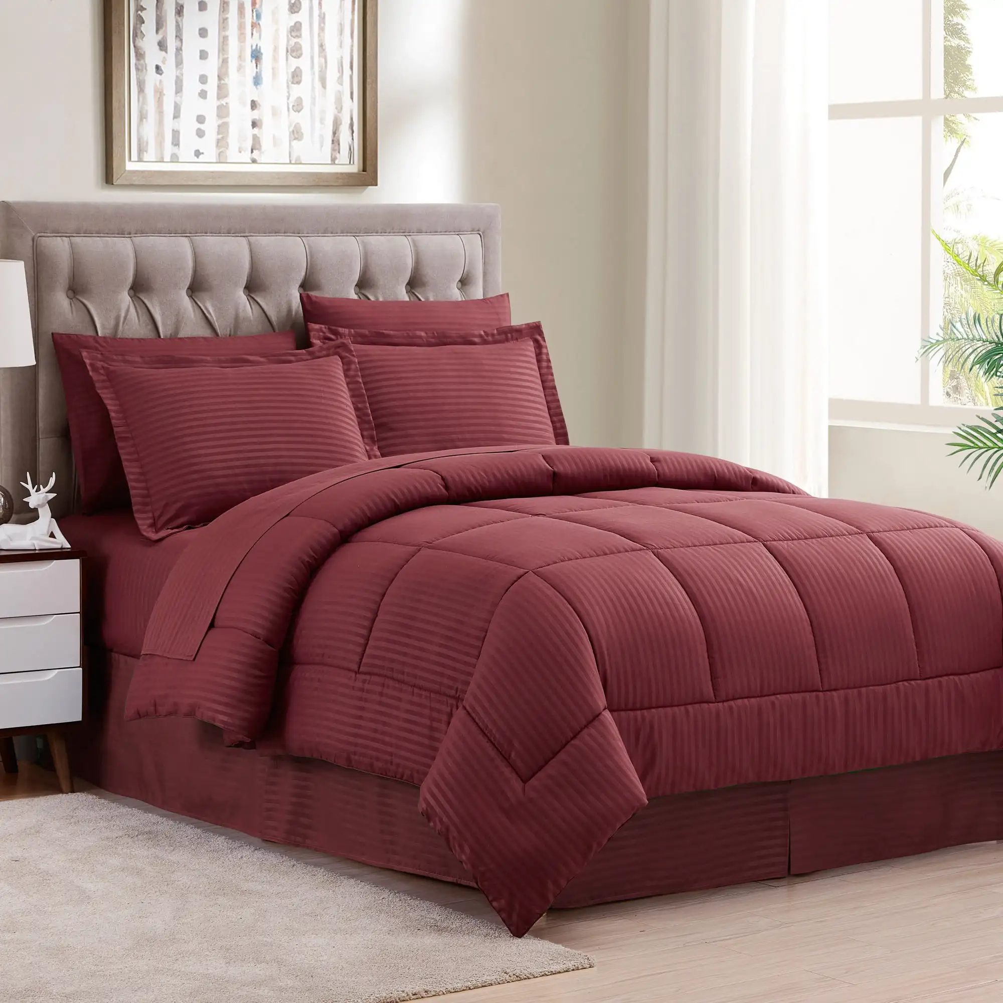 

8 Piece Bed in a Bag Comforter Set with Sheets, Queen