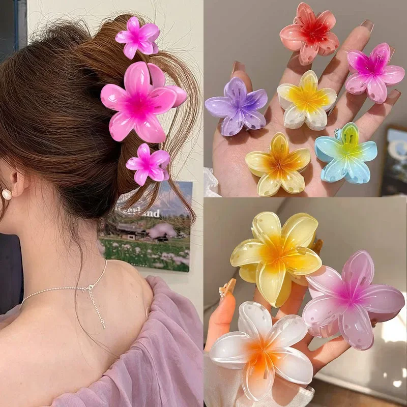 

3 шт./компл., заколка для волос с гавайским цветком, головные уборы с когтями, милая акриловая заколка для волос в виде краба, летние аксессуары для волос для девочек, подарки на день рождения