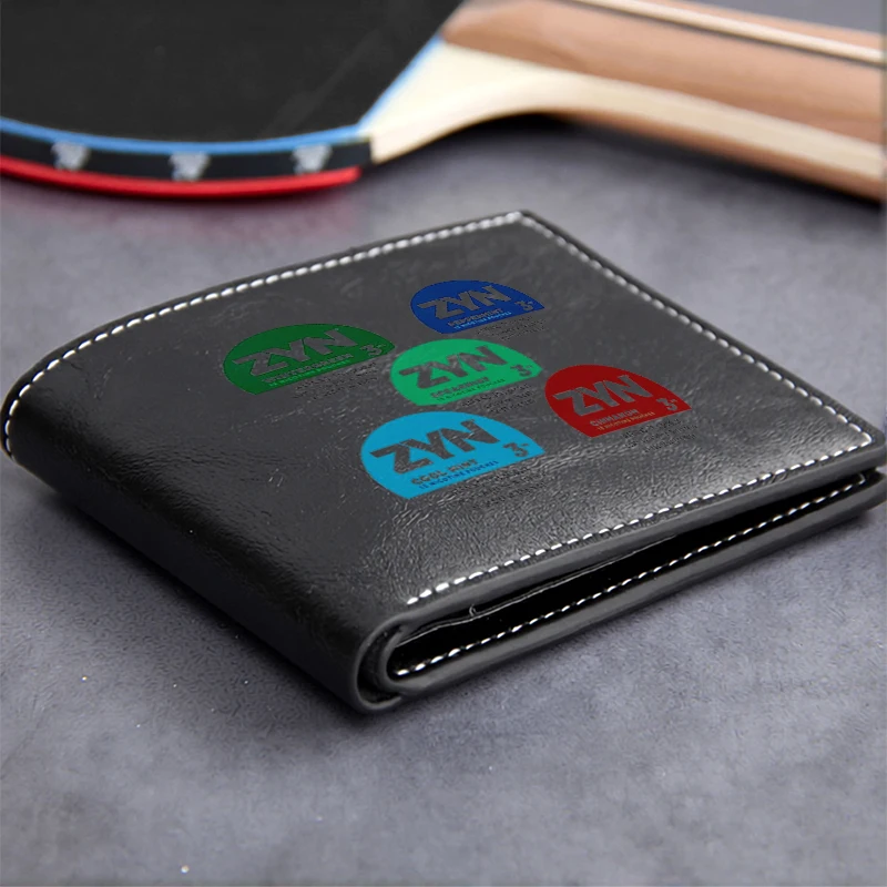 ZYN Logo Embossed PU Leather Wallet Minimalist Design Lightweight Durable Business Style Men's Compact Wallet