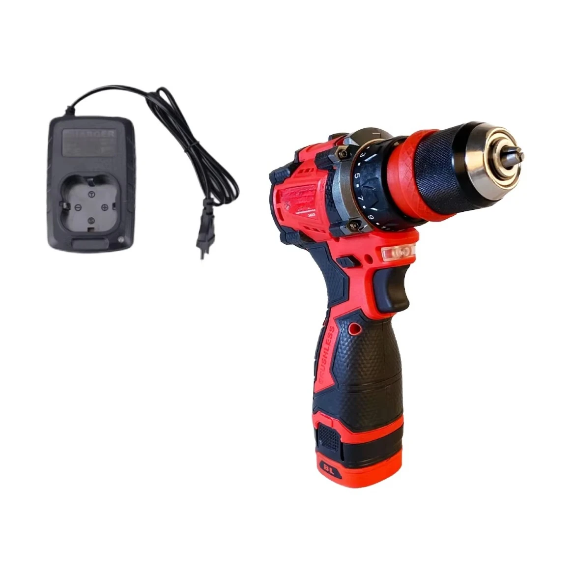 مجموعة مثقاب لاسلكي صناعي احترافي مع محرك مزدوج السرعة 60 نانومتر بدون فرش وبطارية متغيرة السرعة مدعومة OEM