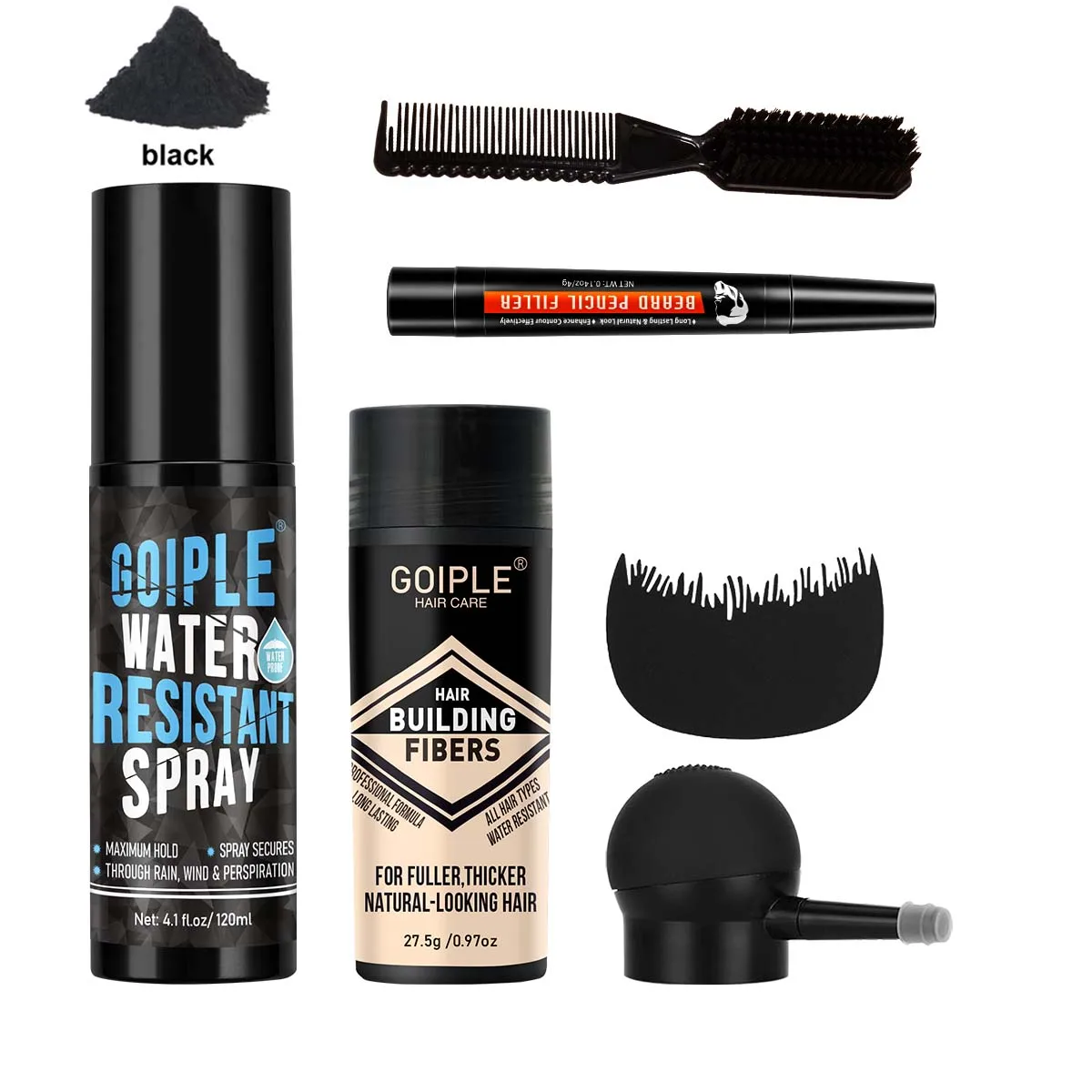 

Спрей для фиксации волос, волокно для наращивания волос, спрей-насос, водостойкий наполнитель для бороды, карандаш для бровей, ресниц, бороды, продукт для выпадения волос