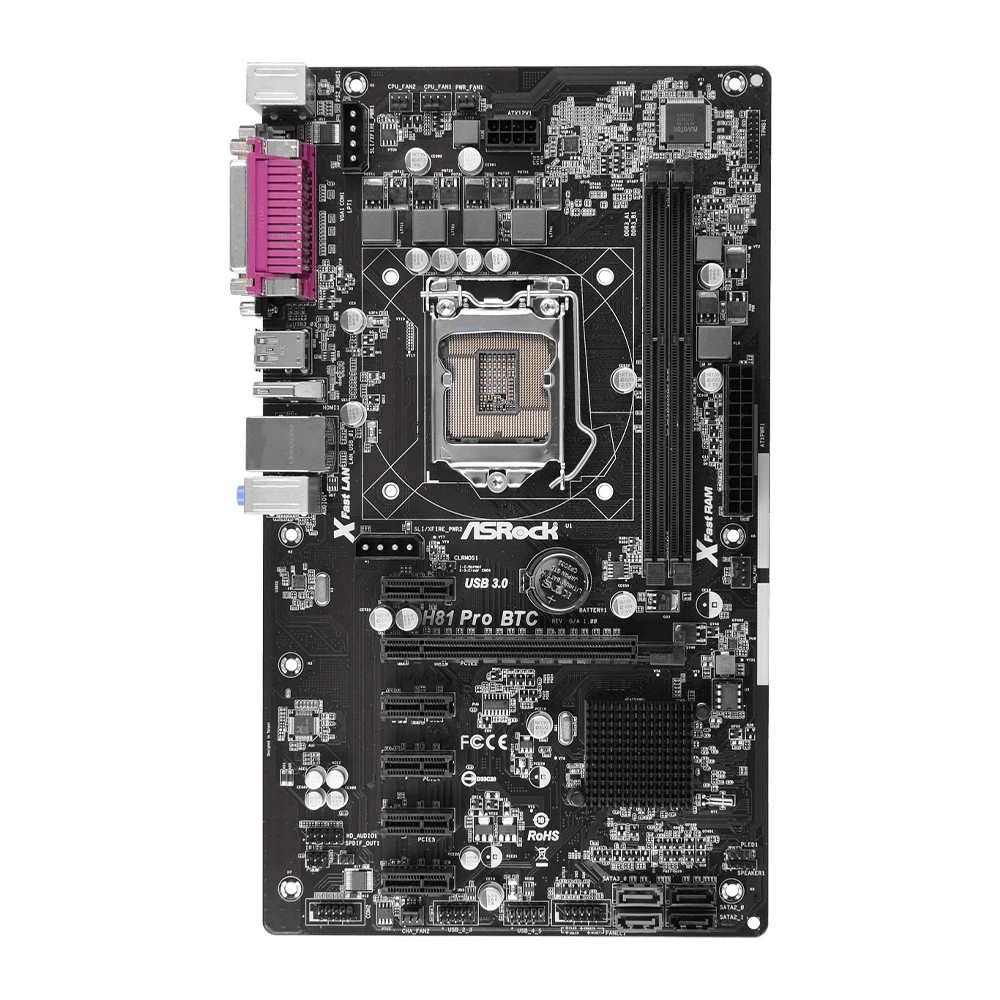 ASUS H81 PRO BTC Motherboard Support i5-4670K 4690K i7-4770K 4790K E3-1286 v3 CPU DDR3 1600MHz 16GB LGA1150 mATX H81 Mainboard