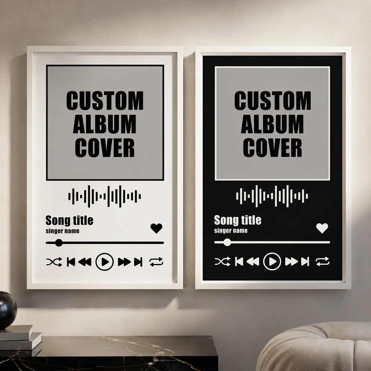 1/2 Stück Musikalbum Leinwanddruck, Individuelles Musikposter, Personalisierte Bilder und Liedtexte, Personalisiertes Musikgeschenk, Wandkunst, Raumdekoration – Detail 3