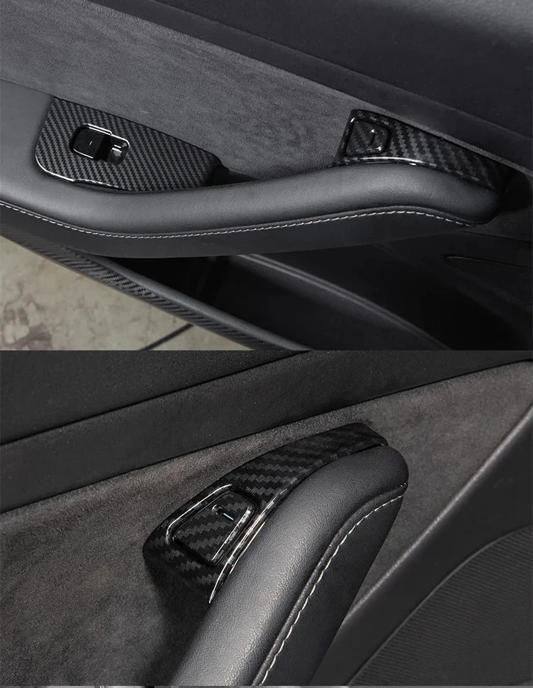 Fensterheber-Schalterabdeckung für Tesla Model Y/3/3+ Highland Ausstattungsrahmen Tastenaufkleber 2017-2024 Auto-Innenausstattung Zubehör – Detail 7