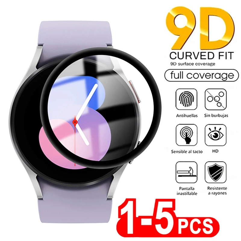 

9D Curved Edge Screen Protector for Samsung Galaxy Watch 5 Pro 45mm Protective Film for Galaxy Watch Active 4 2 40mm 44mm Film