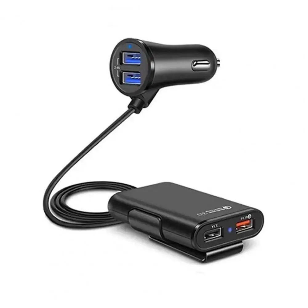 

Автомобильное зарядное устройство QC3.0 3.1A 2.4A 4 USB 1,8 м кабель Универсальный для переднего заднего сиденья 8A Быстрая зарядка автомобильный адаптер для зарядки автомобильные принадлежности