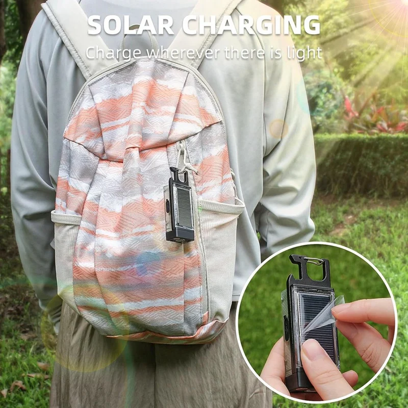 2PCS Mini EDC Flashlight Solar Small Powerful Flashlight 9 Modes 1500 Lumens USB C With Magnetic