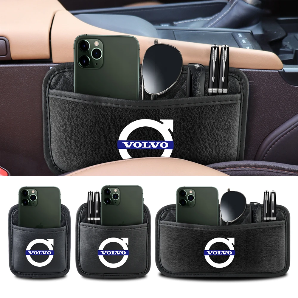 PU Retro Storage Bag Car Emblem Door Seat Back Organizer Accessories For Volvo RDESIGN XC90 XC60 XC40 XC80 S60 S80 S90 V40 V60