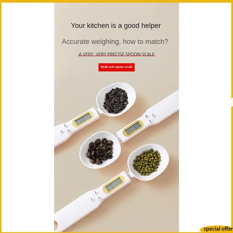 

A61I цифровая мерная ложка, весы 500 г/0,1 г, высокая точность с ЖК-дисплеем для кухонных гаджетов