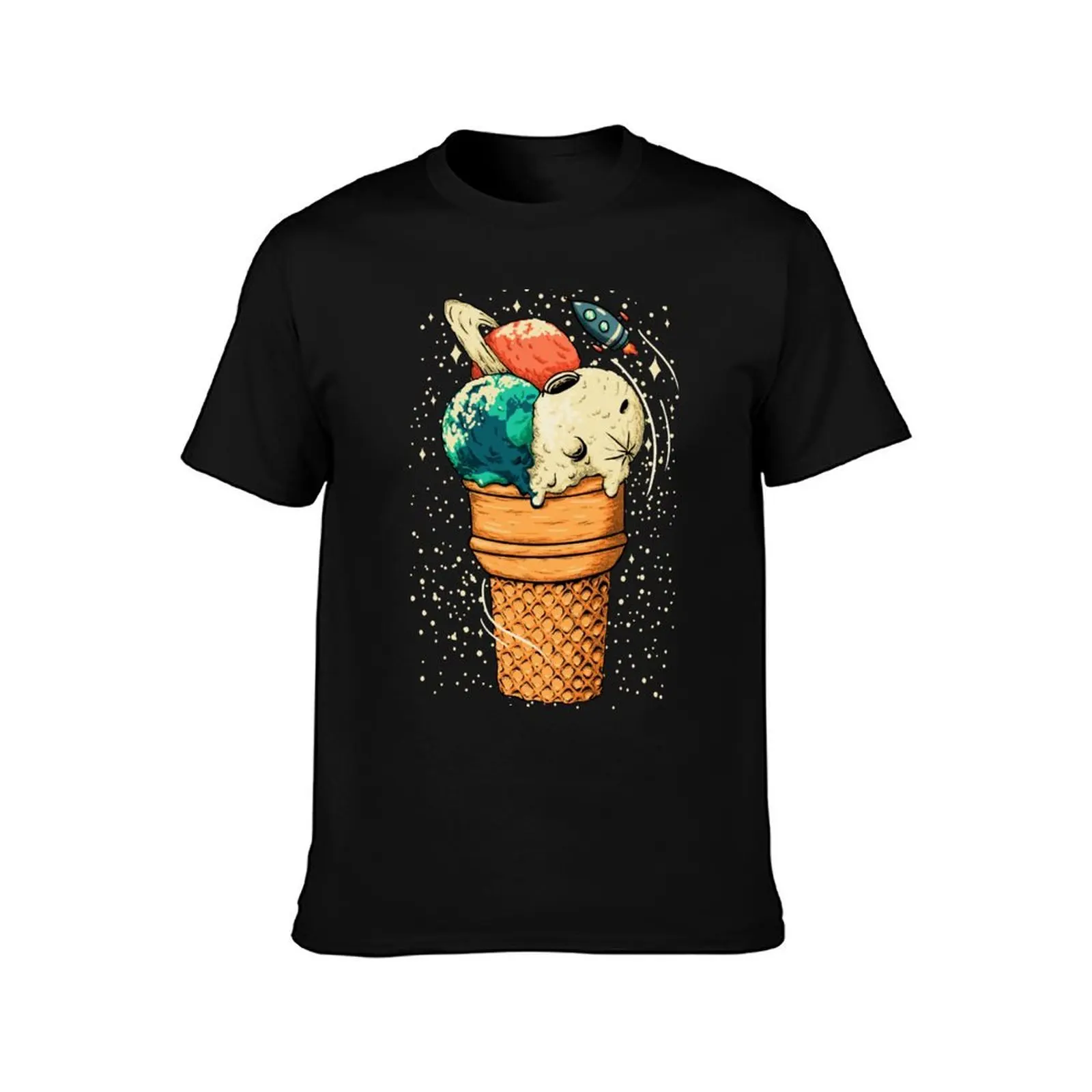 Space Ice Cream - Triple Scoop Planet, Great Icecream Vanilla Moon, Pappermint Mint Chocolate Chip Earth, Melon, Cantalo T-Shirt
