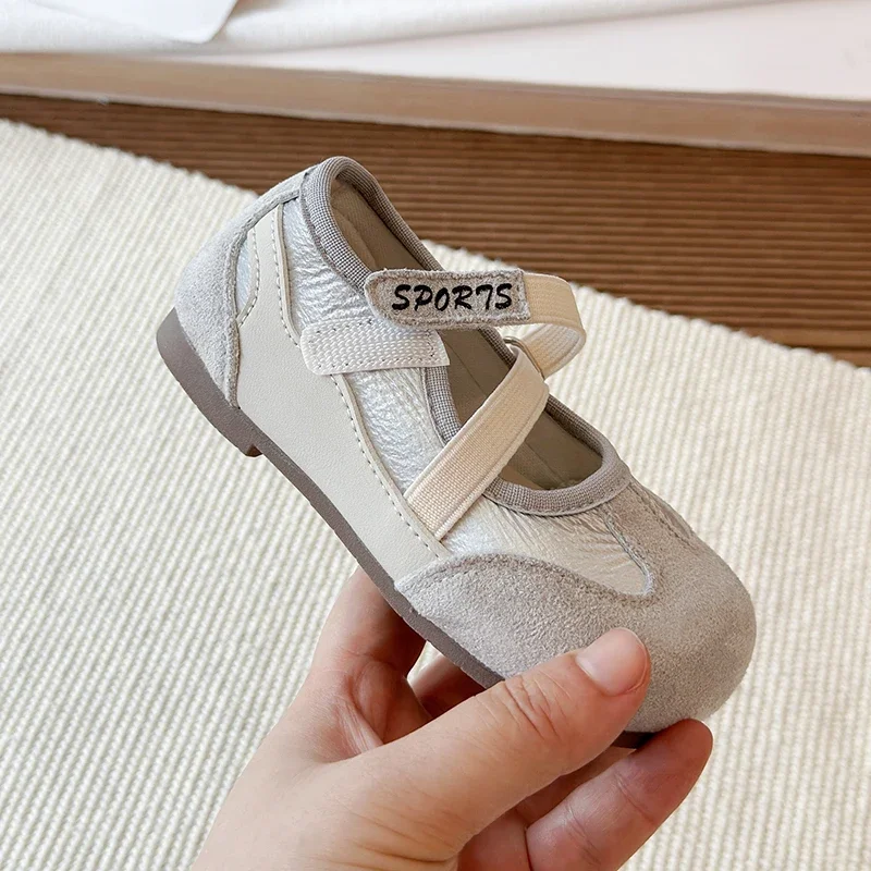 Mädchen Casual Mary Jane Sneaker, Ballerinas mit gekreuzten elastischen Riemen, leichte Weichsohlen-Wanderschuhe für Mädchen Frühling Herbst – Detail 8