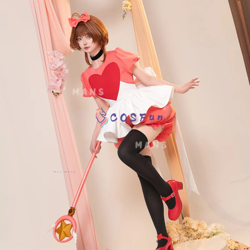

Cardcaptor Sakura Cosplay Kinomoto Sakura Costume Alice in Wonderland Lovely Uniform Halloween Party Role Play Outfit Women