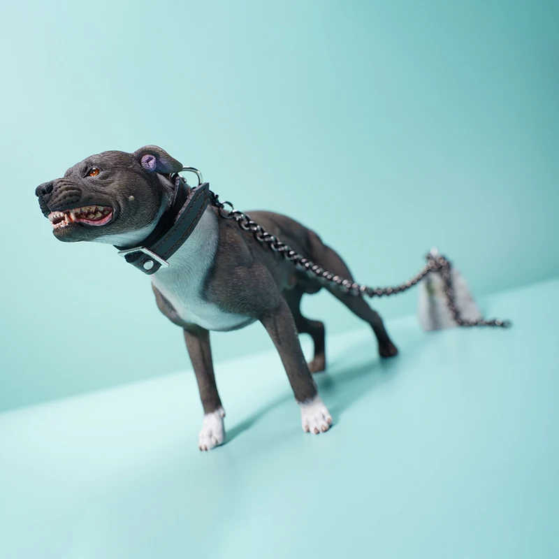 Jxk129 1/6 Scale Dog American Pit Bull Terrier Pet Dog Resin Scene