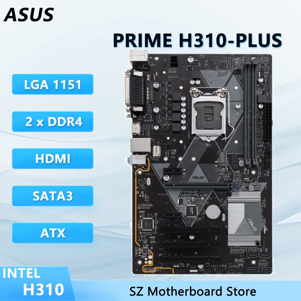 

Материнская плата ASUS PRIME H310-PLUS H310 LGA 1151, поддержка i5-9400F i3-9100F/8100 i5-8400 i7-9700 i9-9900 Процессор DDR4 M.2 HDMI ATX