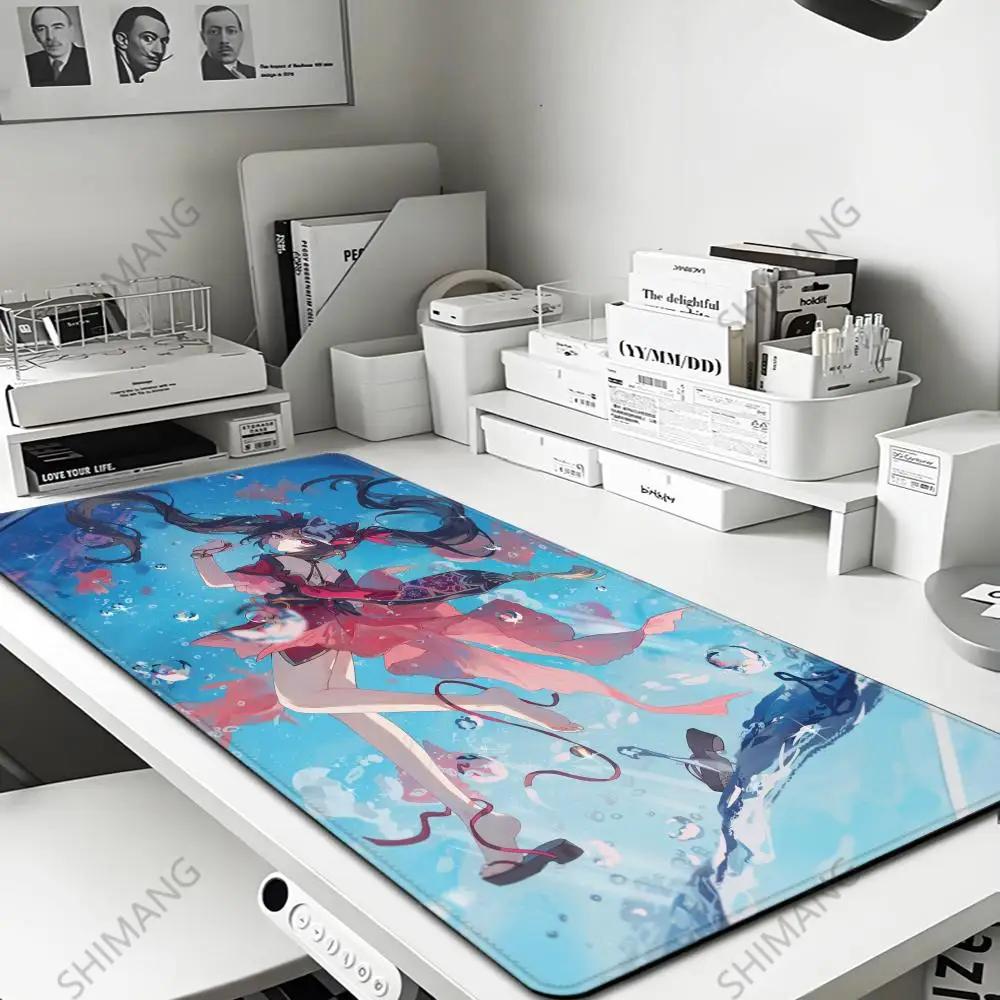 

Большой игровой коврик для мыши Sparkle Honkai Star Rail в стиле аниме, с закрытыми краями, утолщенный, для компьютера, клавиатуры, стола