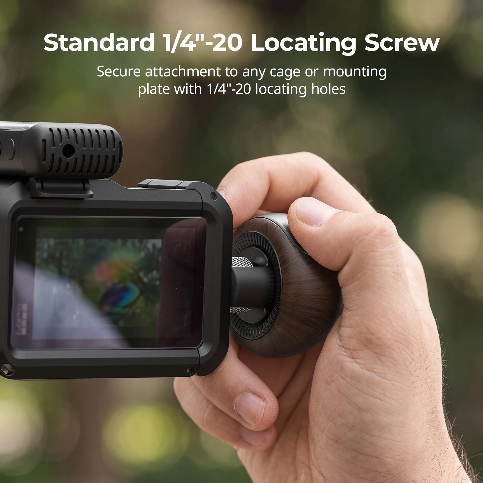 Mały drewniany uchwyt boczny SmallRig z gwintem 1/4''-20 do klatek i płyt montażowych, do zdjęć poziomych i pionowych - 5926 — zdjęcie produktu 3