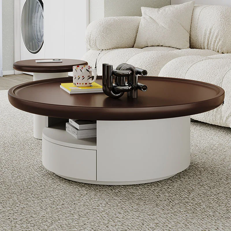 

Round Storage Coffee Table Hardcover Designer Luxury Aesthetic Simple Side Table Low Regale Kaffee Tische Living Room Furniture