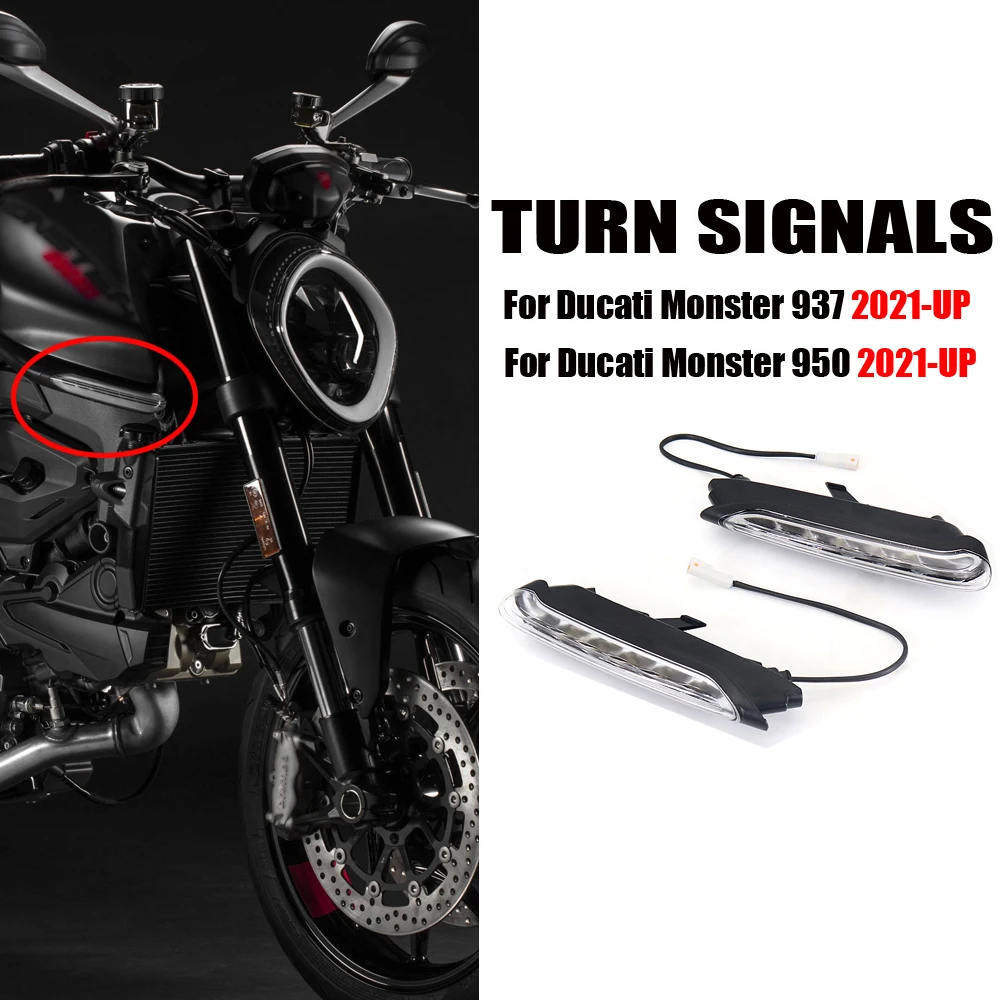 Motorcycle Accessories LED Turn Signal Lights Blinking Light Indicator Lamp For Ducati Monster 937 MONSTER 950 2021 2022 2023