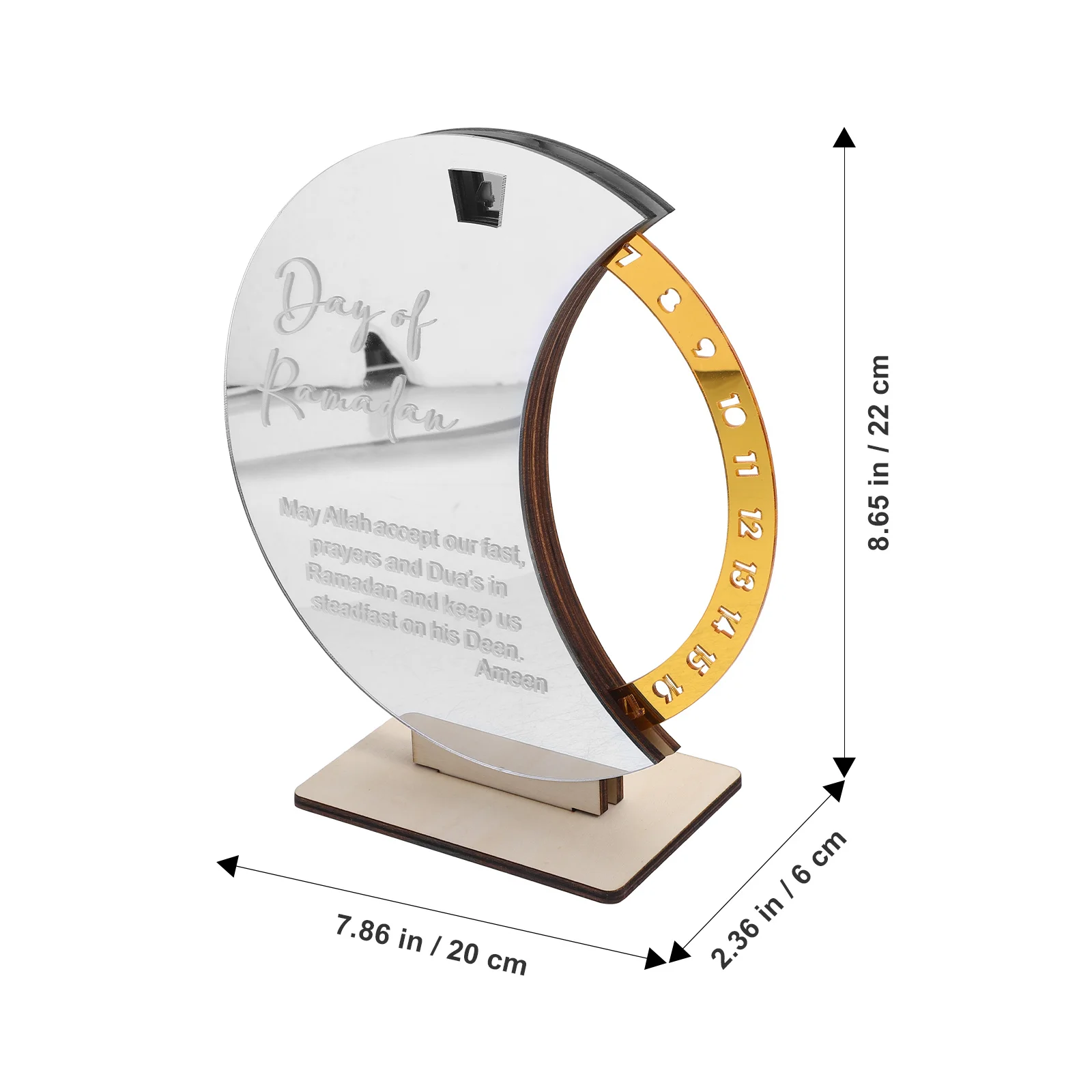 

Деревянный календарь обратного отсчета с напоминанием, вращающийся настольный календарь для Рамадана, фестиваля Ид, украшение для офисного стола