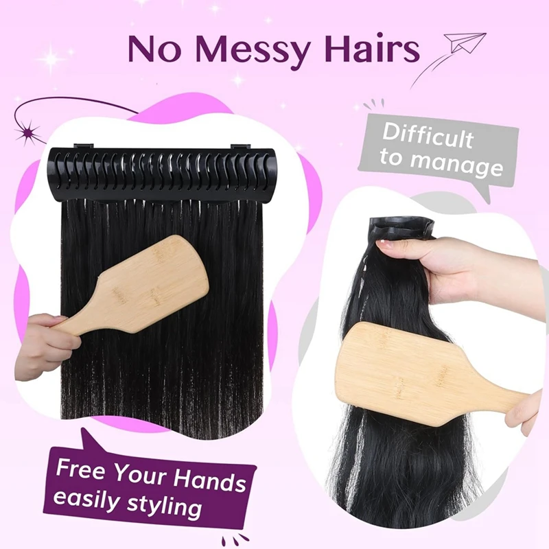 BAAG-support d'extension de cheveux pour coiffage, 4 Modes d'installation avec outil, support d'extension de cheveux conçu pour le lavage