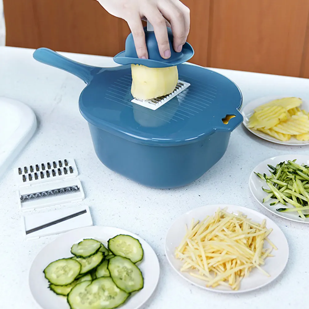 

Multifunctional Vegetable Chopper Kitchen Tool Fruit Cutter Grater Potato Processor Veggie Slicer Stainless Steel ABS PP