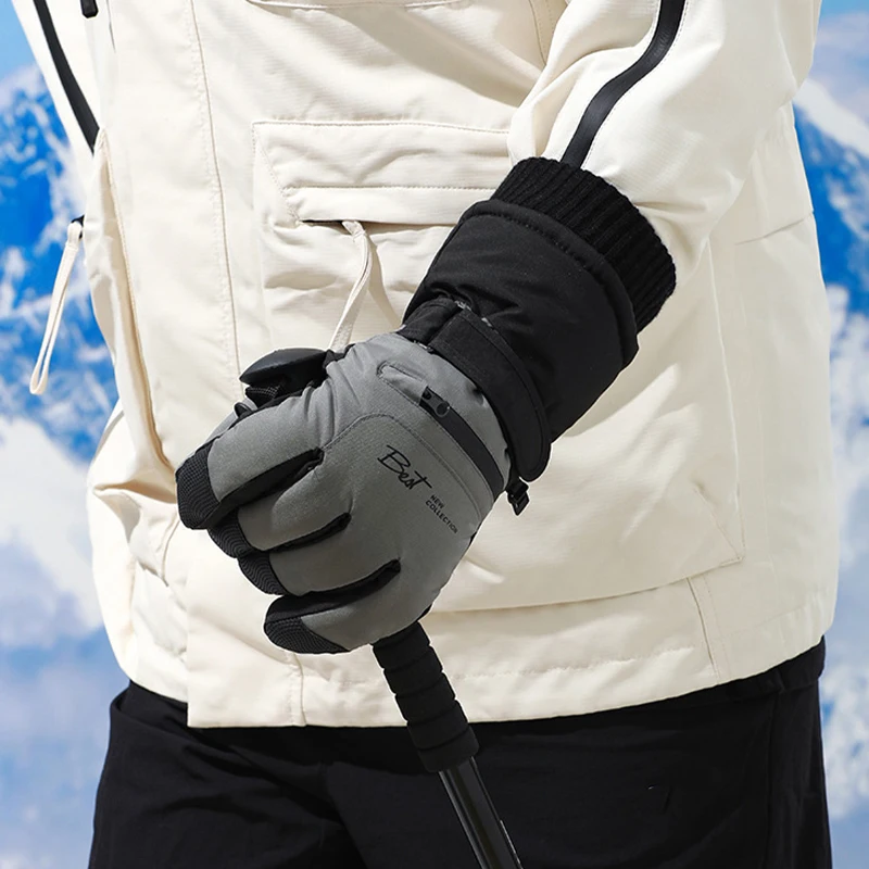 

Waterproof Ski Snowboard Gloves Touchscreen Outdoo Mitten Cold Protection and Warmth for Riding Motorcycles Thickened Gloves