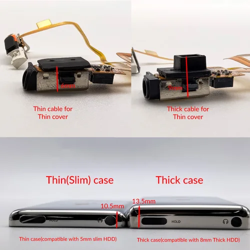 Imagen 2 del producto Cable flexible de conector de audio para auriculares (negro/blanco) para iPod Classic 6th/7th Video 5th 30GB/60GB/80GB/120GB/160GB versión delgada/gresa