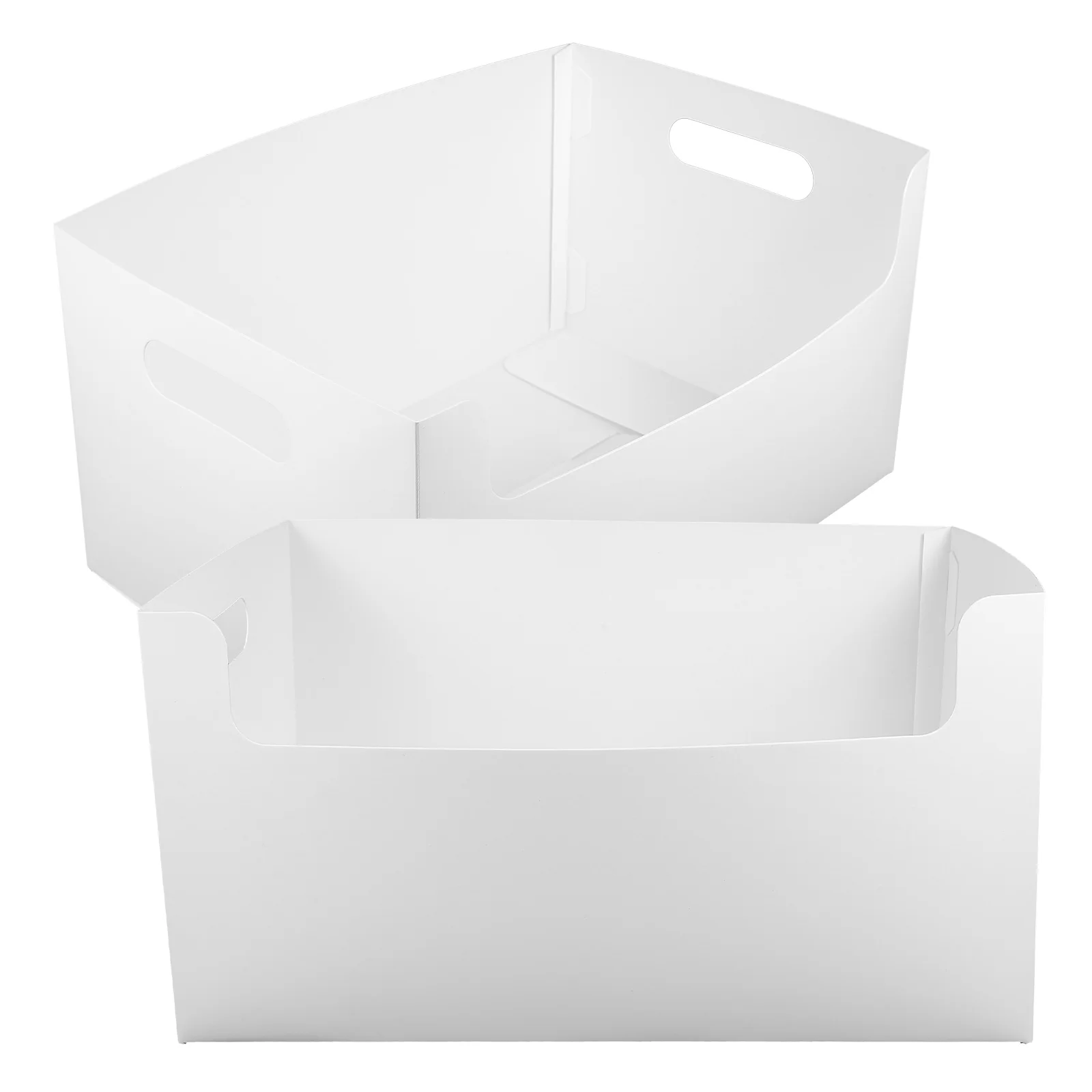 

2 Pcs File Rack White Sundries Basket 25.5x17x13.5cm Magazine Holder Storage Box Office Desk Organizer Abs Material