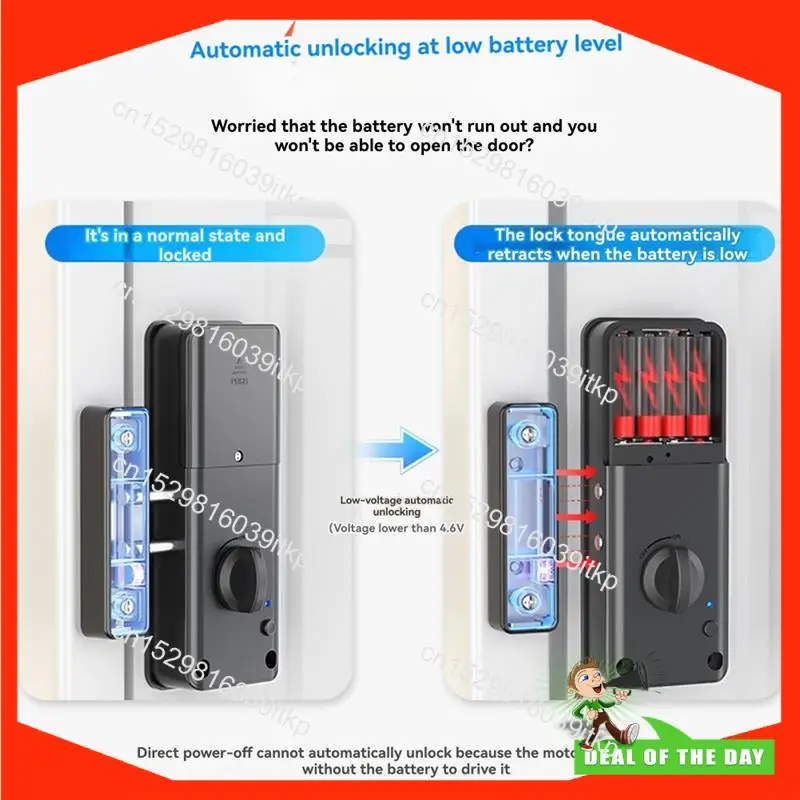 BAAY Tuya Smart Invisibles Door Lock 13.56Mhz IC Card Access Bluetooth No-Drill Motorized Keyless Entry For Wooden Doors