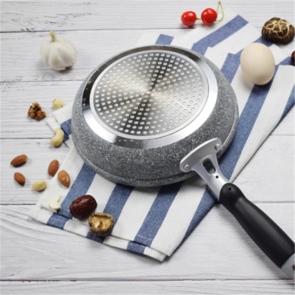 Durable Stone Frying Pan28/26/24/20cm Wok Non-stick Pan Skillet Cauldron Induction Cooker Pans Pancake Egg Gas Stove Home