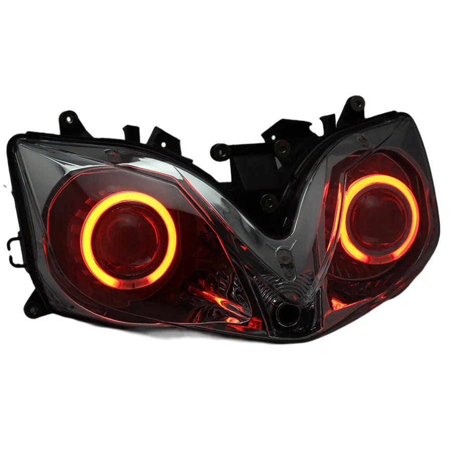 Motorcycle Modified Head Light Lamp Custom Angel Devil Eyes LED Assembly HID Projector Headlamp For Honda CBR600 F4i 2001-2007