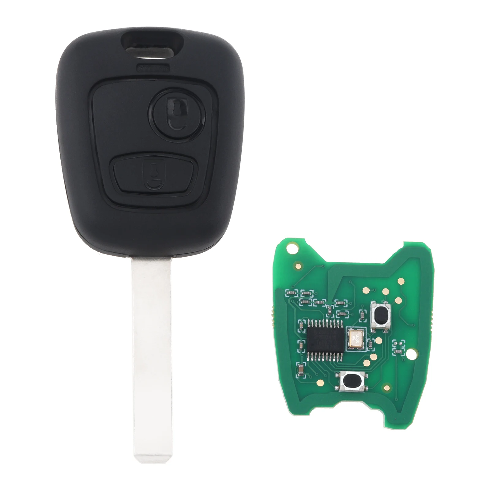 

433MHz 2 Buttons Remote Car Key Fob Shell for C2 03/10/2003-2006 C3 Pluriel 03/10/2003-2006 Key Case with ID46 Chip Battery