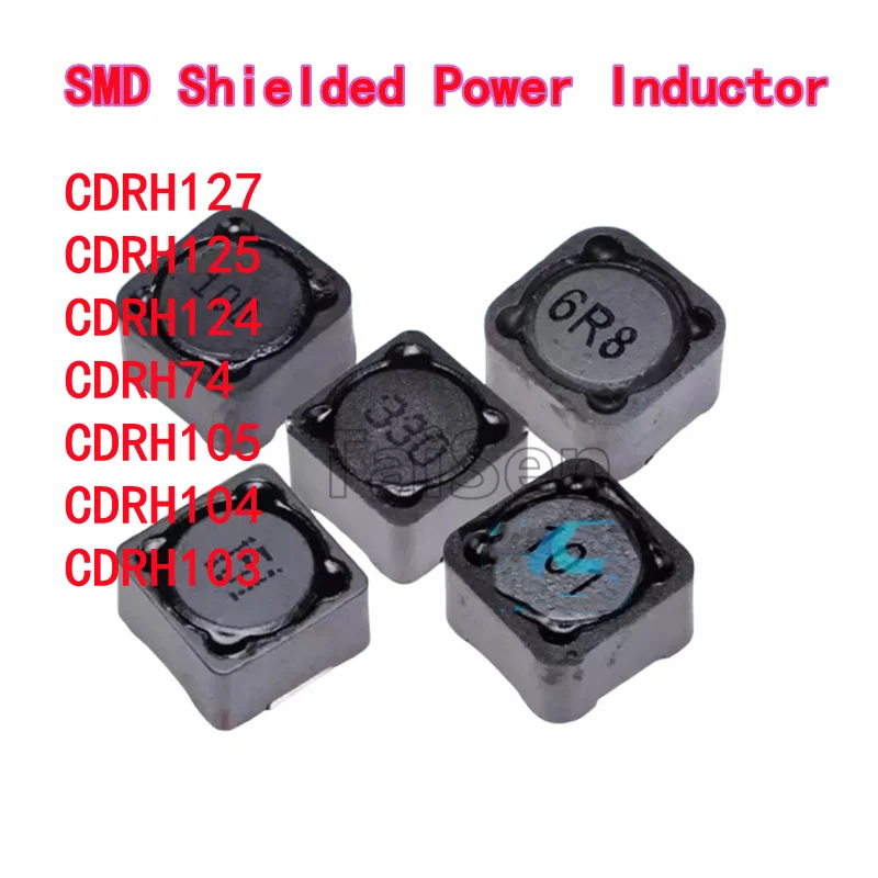 10 個 SMD シールドパワーインダクタ CDRH127 CDRH125 CDRH124 CDRH74 CDRH105 CDRH104 CDRH103 インダクタンス 1μH-2.2mH 1UH 1.5UH 2.2UH