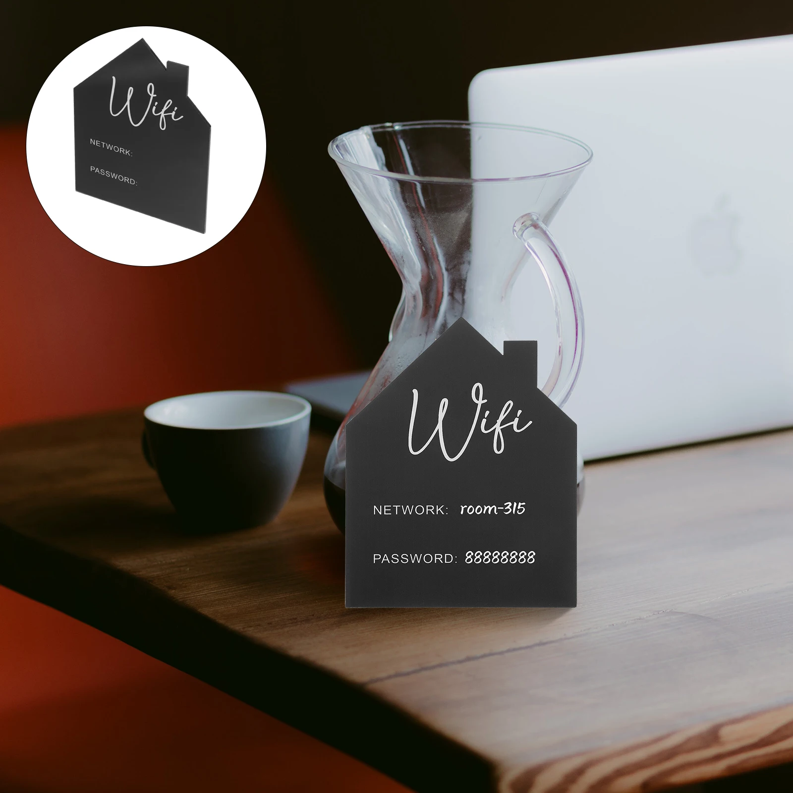

WiFi Password Display Card Guest Room Sign Table Home Decor Tag Setting Props Wireless Network House
