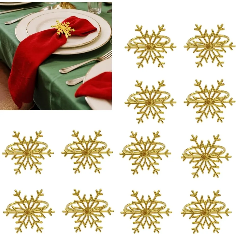 

Набор из 12 металлических колец для салфеток премиум-класса из 12 держателей для колец для салфеток на День Благодарения, рождественский стол, кухонный ужин, вечеринка Wed