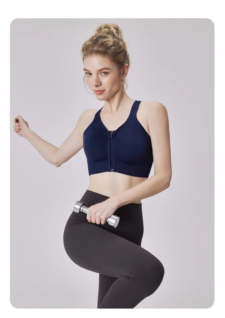 CZGUKE Damen Sport-BH mit Reißverschluss, Plus Size, stoßfester BH, Damen Yoga-Lauf-Fitness-BH, Damen-Unterwäsche – Detail 18