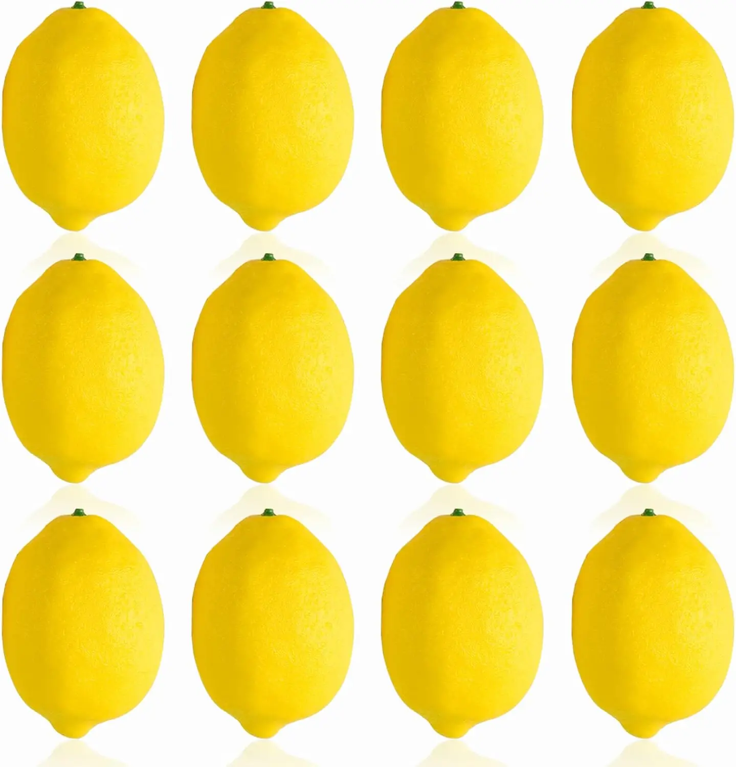 

12 pcs Artificial Lemon Decorative Fruit Tray for Furniture Decoration, Ornaments, Photo Props and Window Display (3.7×2.6 inch)