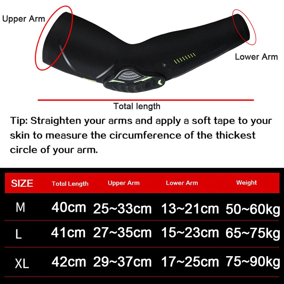GTUBIKE 1 Stück elastische Basketball-Ellbogen- und Armprotektoren, stoßdämpfende Waben-Ellbogenschützer für Lauf- und Radsport – Detail 21