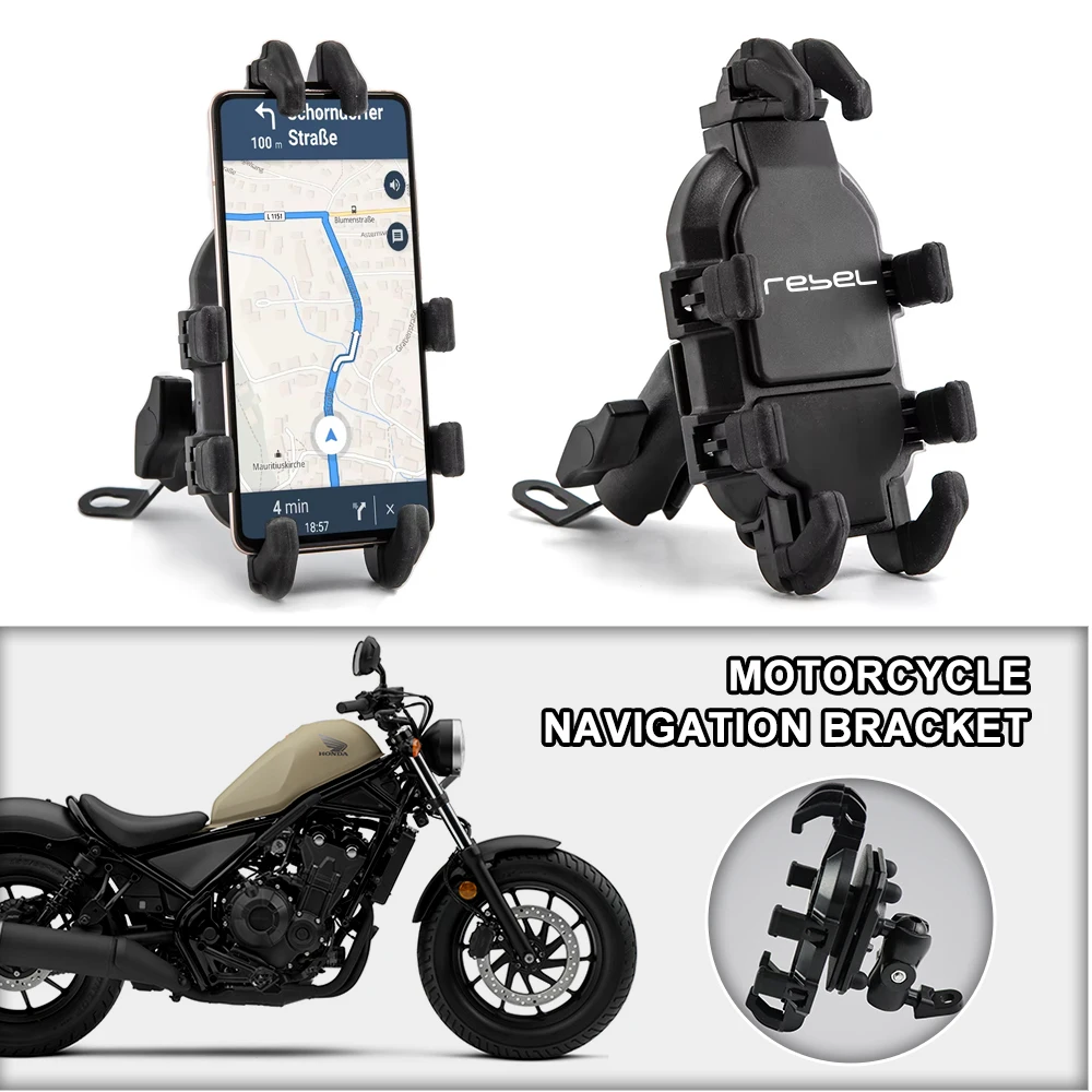 Motorcycle Phone Mount Non-Slip Pad Anti-Rust Anti-Shake Holder For Honda Rebel Cmx300 Cmx500 Cmx1100 Cmx300 500 1100