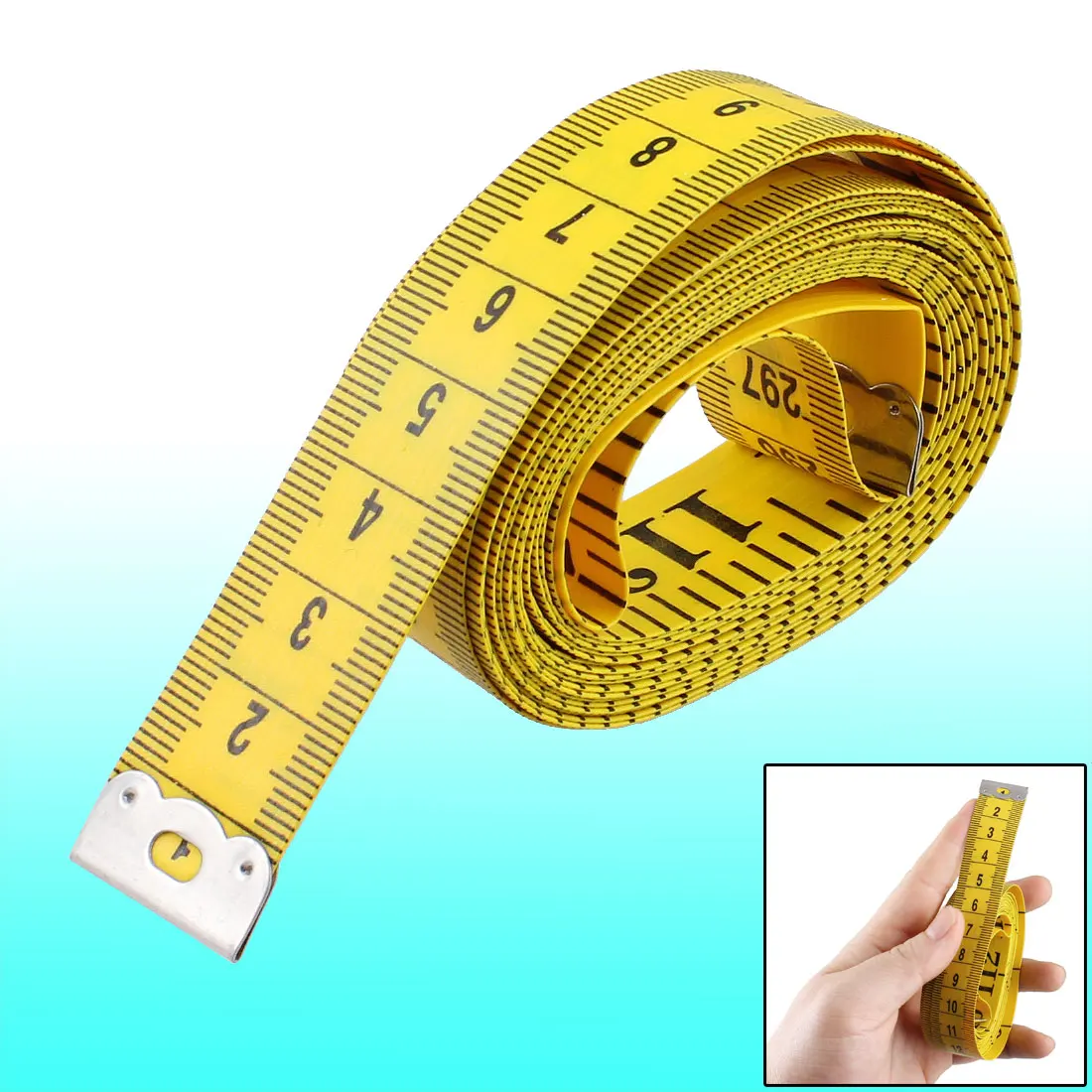 Tailor Craft Flexible Ruler Tape Measure Yellow 300cm/120"