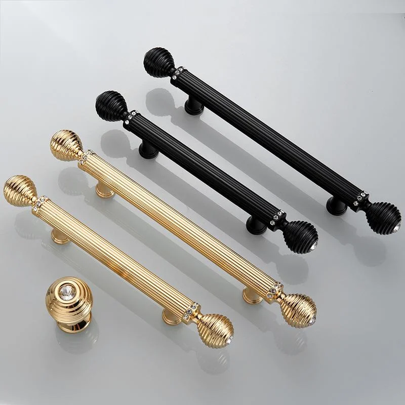 

European style antique cabinet door gold handle zinc alloy thick handle furniture hardware simple handle